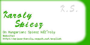 karoly spiesz business card